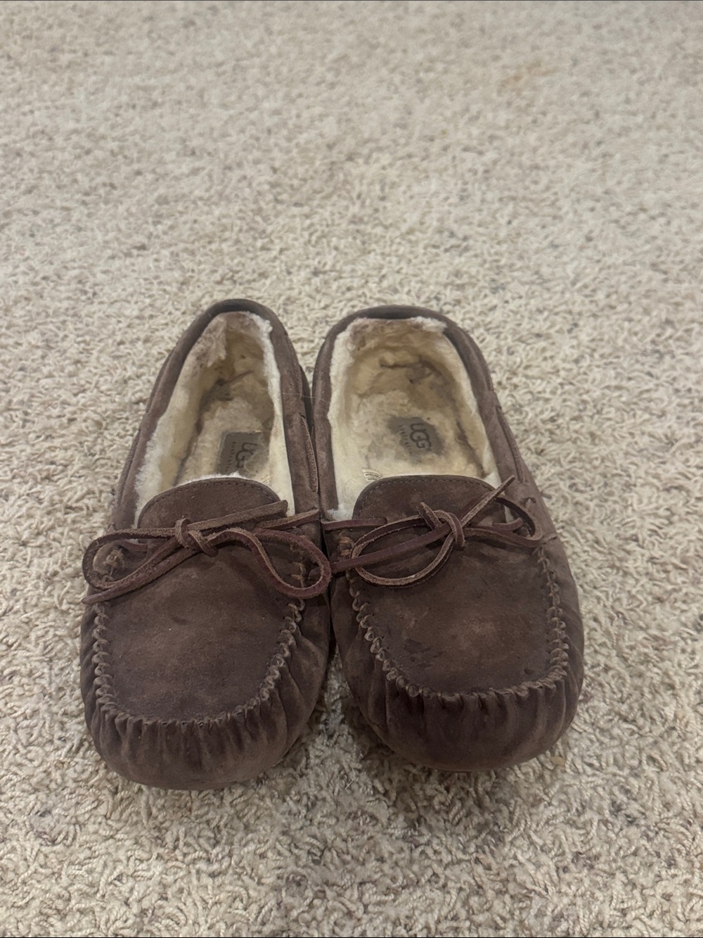 UGG Chocolate Brown Suede Dakota Moccasin Slippers